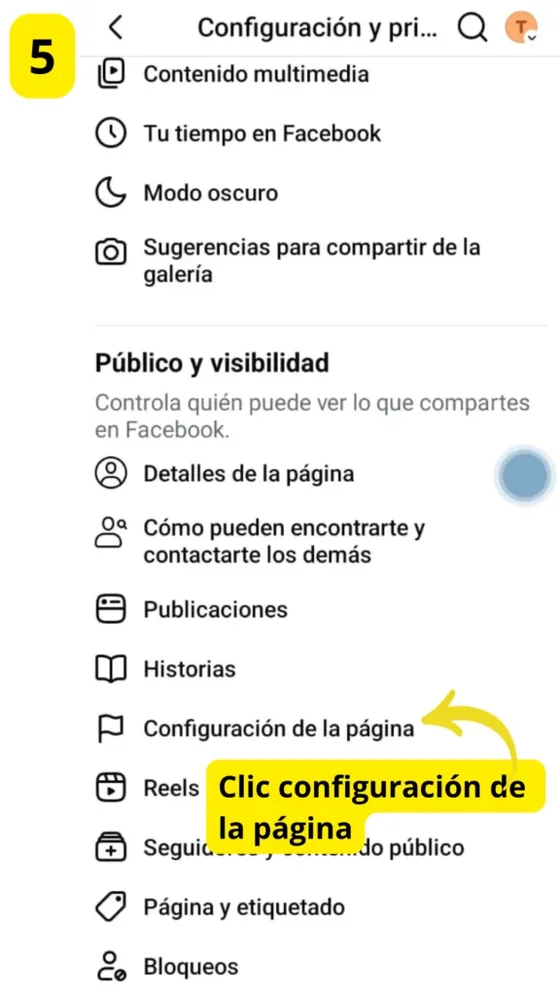 Configuración de la página